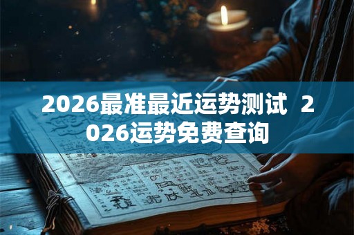 2026最准最近运势测试  2026运势免费查询