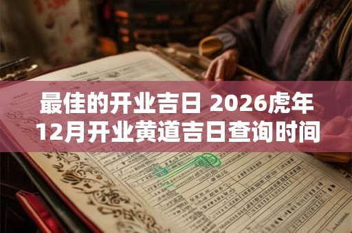 最佳的开业吉日 2026虎年12月开业黄道吉日查询时间一览表