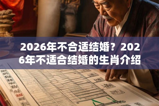 2026年不合适结婚？2026年不适合结婚的生肖介绍