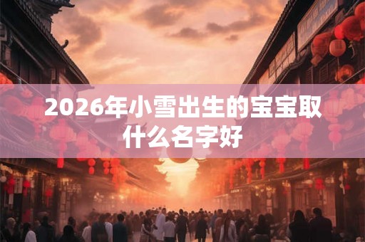 2026年小雪出生的宝宝取什么名字好