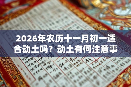 2026年农历十一月初一适合动土吗？动土有何注意事项？