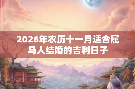 2026年农历十一月适合属马人结婚的吉利日子