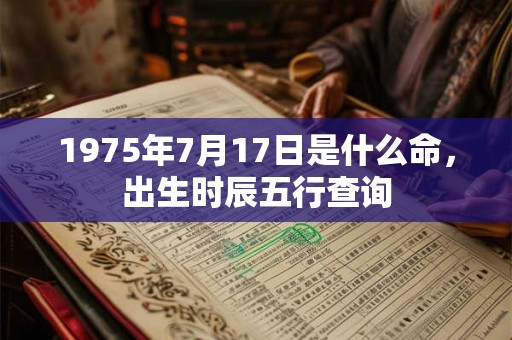 1975年7月17日是什么命，出生时辰五行查询