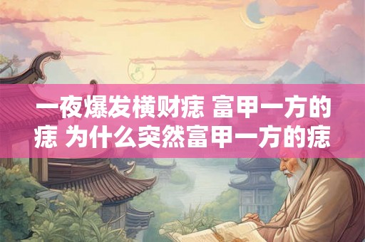 一夜爆发横财痣 富甲一方的痣 为什么突然富甲一方的痣
