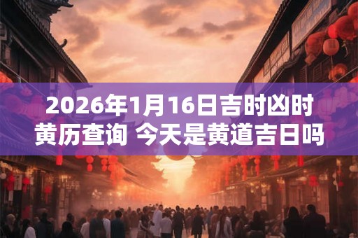 2026年1月16日吉时凶时黄历查询 今天是黄道吉日吗