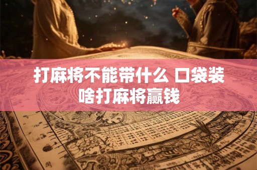 打麻将不能带什么 口袋装啥打麻将赢钱