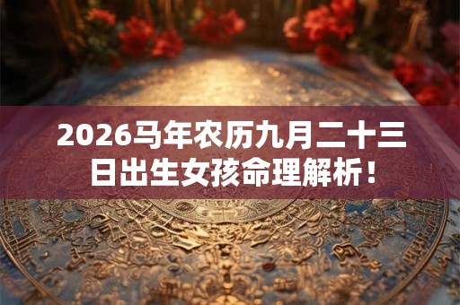 2026马年农历九月二十三日出生女孩命理解析！