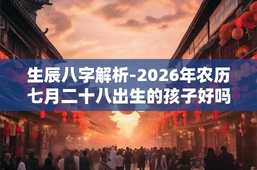 生辰八字解析-2026年农历七月二十八出生的孩子好吗
