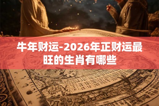 牛年财运-2026年正财运最旺的生肖有哪些