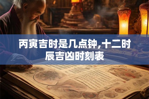 丙寅吉时是几点钟,十二时辰吉凶时刻表