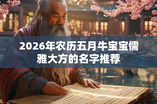 2026年农历五月牛宝宝儒雅大方的名字推荐