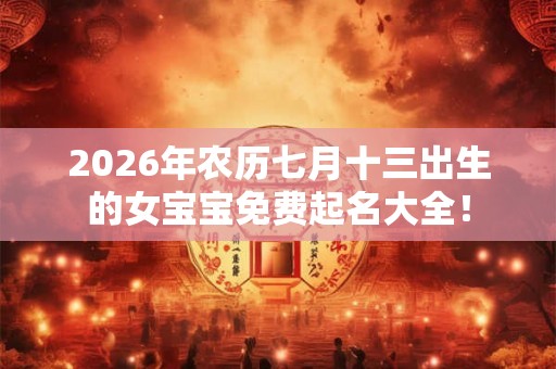 2026年农历七月十三出生的女宝宝免费起名大全! 2026年农历七月十三出生的女宝宝免费起名大全!