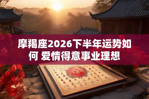 摩羯座2026下半年运势如何 爱情得意事业理想
