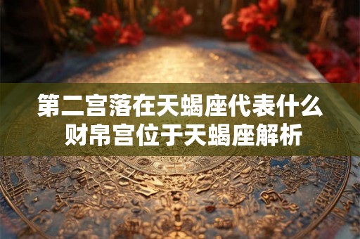 第二宫落在天蝎座代表什么 财帛宫位于天蝎座解析