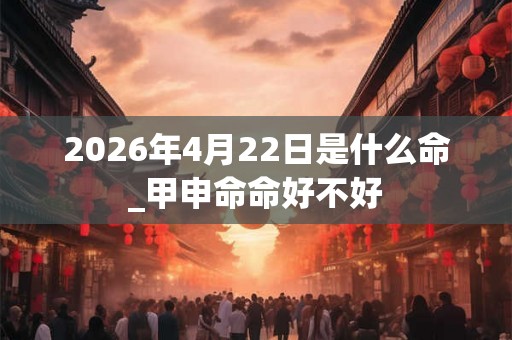 2026年4月22日是什么命_甲申命命好不好