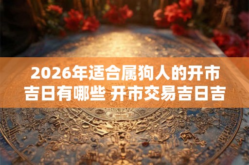 2026年适合属狗人的开市吉日有哪些 开市交易吉日吉时查询
