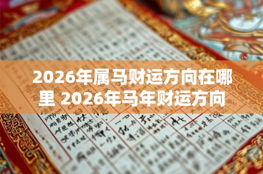 2026年属马财运方向在哪里 2026年马年财运方向 2026年属马财运方向在哪里 2026年马年财运方向