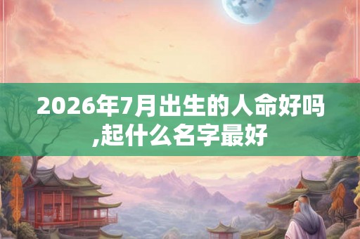 2026年7月出生的人命好吗,起什么名字最好