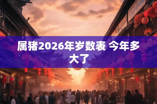 属猪2026年岁数表 今年多大了 属猪2026年岁数表 今年多大了