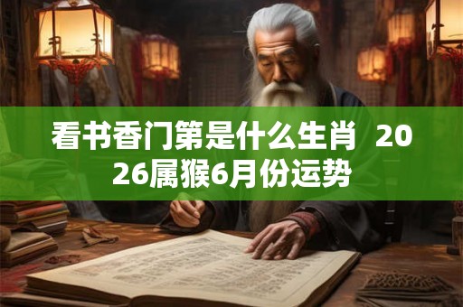 看书香门第是什么生肖 2026属猴6月份运势 看书香门第是什么生肖 2026属猴6月份运势