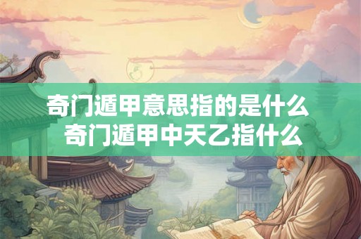 奇门遁甲意思指的是什么  奇门遁甲中天乙指什么