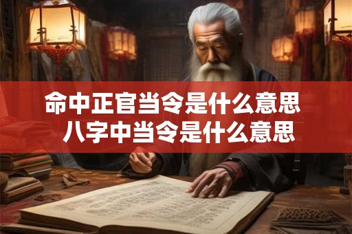 命中正官当令是什么意思  八字中当令是什么意思