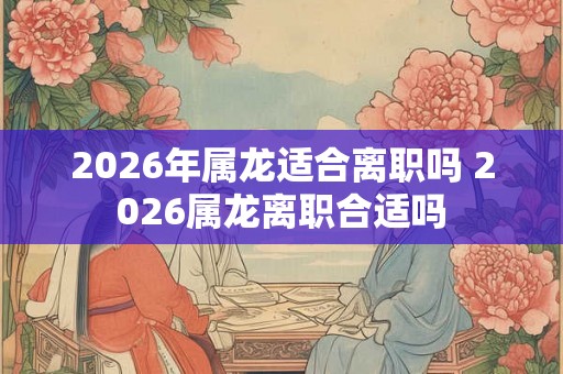 2026年属龙适合离职吗 2026属龙离职合适吗