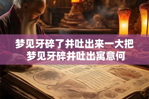 梦见牙碎了并吐出来一大把 梦见牙碎并吐出寓意何
