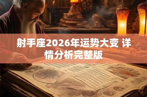 射手座2026年运势大变 详情分析完整版