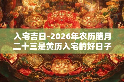 入宅吉日-2026年农历腊月二十三是黄历入宅的好日子么 入宅吉日-2026年农历腊月二十三是黄历入宅的好日子么