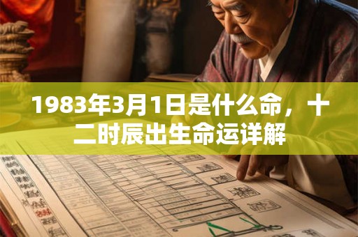 1983年3月1日是什么命，十二时辰出生命运详解
