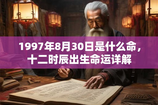 1997年8月30日是什么命，十二时辰出生命运详解