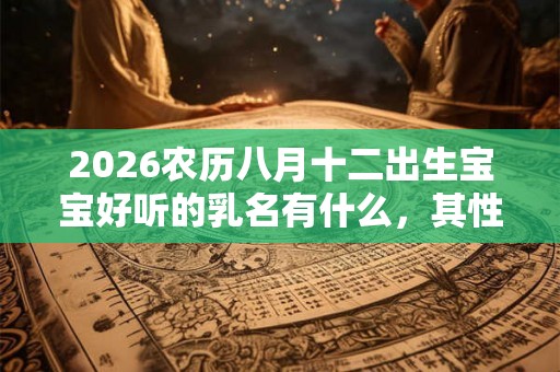 2026农历八月十二出生宝宝好听的乳名有什么，其性格如何？