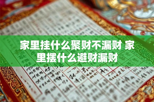 家里挂什么聚财不漏财 家里摆什么避财漏财 家里挂什么聚财不漏财 家里摆什么避财漏财