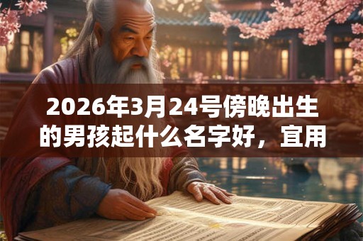 2026年3月24号傍晚出生的男孩起什么名字好，宜用哪些名字呢？