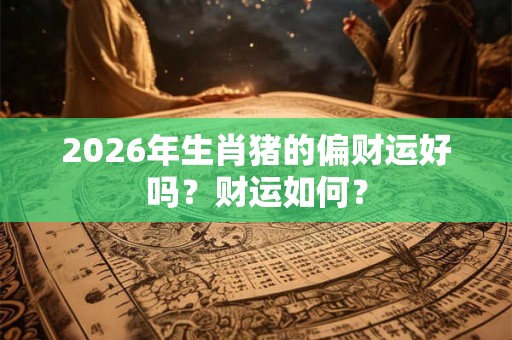 2026年生肖猪的偏财运好吗？财运如何？