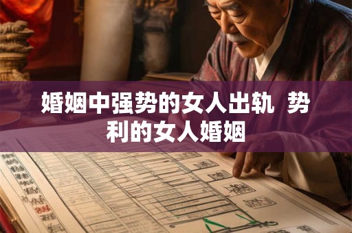 婚姻中强势的女人出轨  势利的女人婚姻