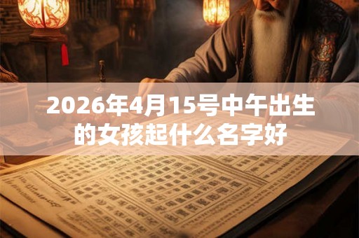 2026年4月15号中午出生的女孩起什么名字好