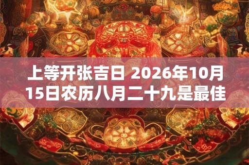 上等开张吉日 2026年10月15日农历八月二十九是最佳时间吗 上等开张吉日 2026年10月15日农历八月二十九是最佳时间吗