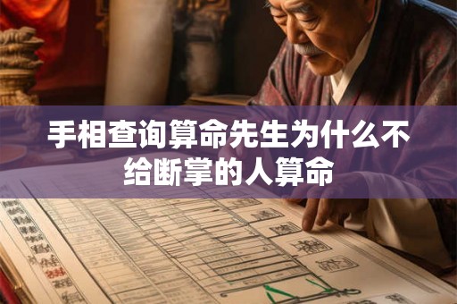 手相查询算命先生为什么不给断掌的人算命