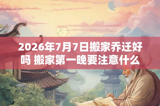 2026年7月7日搬家乔迁好吗 搬家第一晚要注意什么