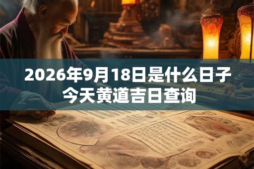 2026年9月18日是什么日子 今天黄道吉日查询