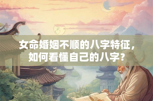 女命婚姻不顺的八字特征，如何看懂自己的八字？