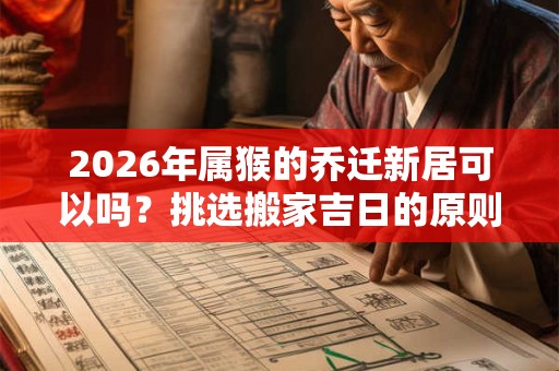 2026年属猴的乔迁新居可以吗？挑选搬家吉日的原则