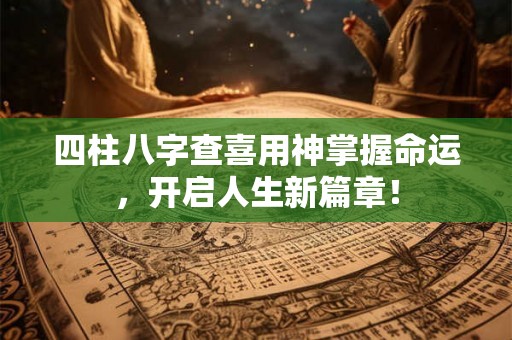 四柱八字查喜用神掌握命运，开启人生新篇章！