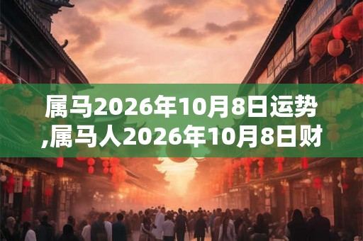 属马2026年10月8日运势,属马人2026年10月8日财运,生肖马2026年10月8日运势