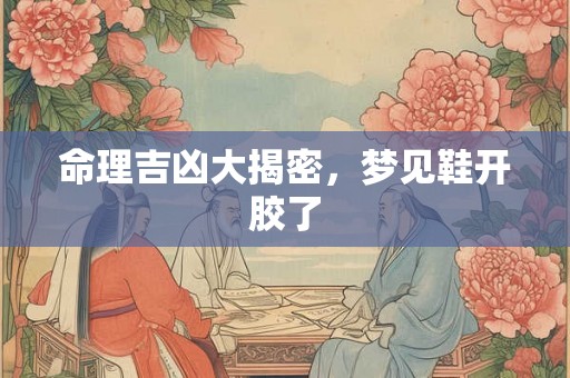 命理吉凶大揭密，梦见鞋开胶了