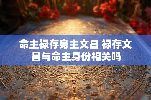 命主禄存身主文昌 禄存文昌与命主身份相关吗