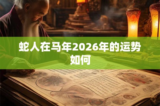 蛇人在马年2026年的运势如何