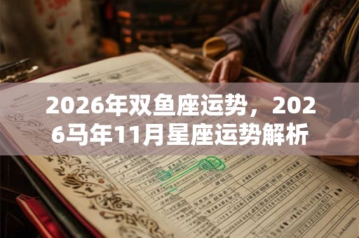 2026年双鱼座运势，2026马年11月星座运势解析